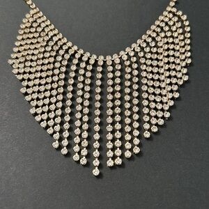 Glass Bib Crystal Statement Necklace and Earrings